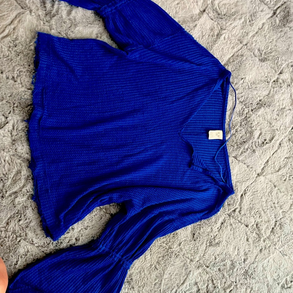 Blue we the free bell long sleeved shirt